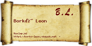 Borkó Leon névjegykártya